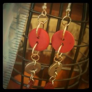 Vintage button earrings